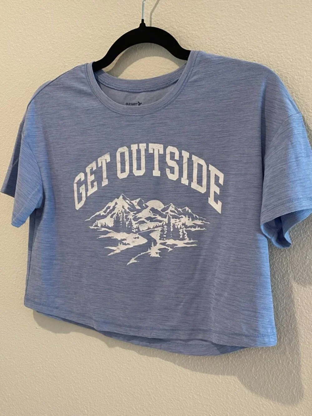 Old Navy Girls Breathe ON Get Outside Graphic Cropped Tee Periwinkle Blue XL